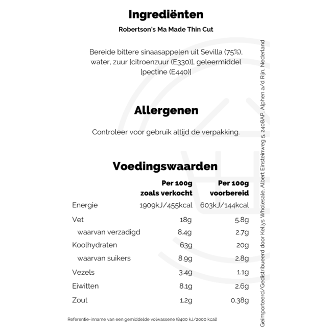 Robertson's Ma Made Thin Cut 6x850g