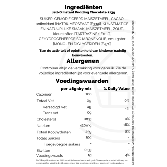 Jell-O Instant Pudding Chocolate 24x113g