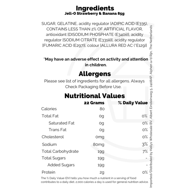 Jell-O Strawberry & Banana 24x85g