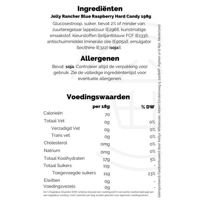 Jolly Rancher Blue Raspberry Hard Candy 12x184g