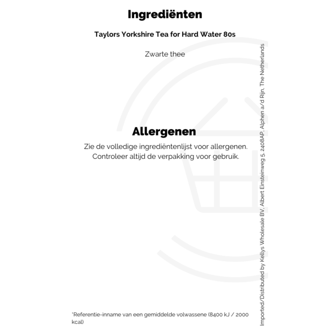 Taylors Yorkshire Hard Water Teabags 5x80s