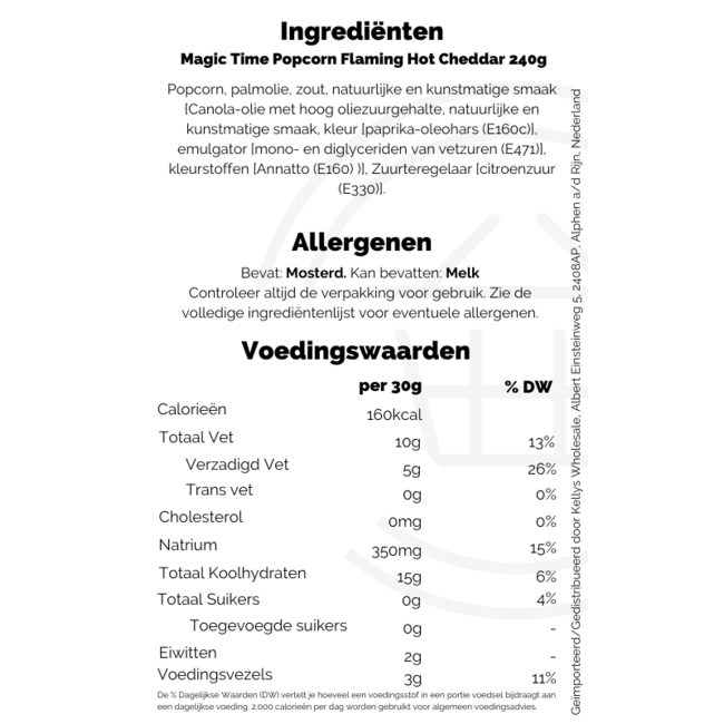 Magic Time Flaming Hot Cheddar Popcorn 12x240g