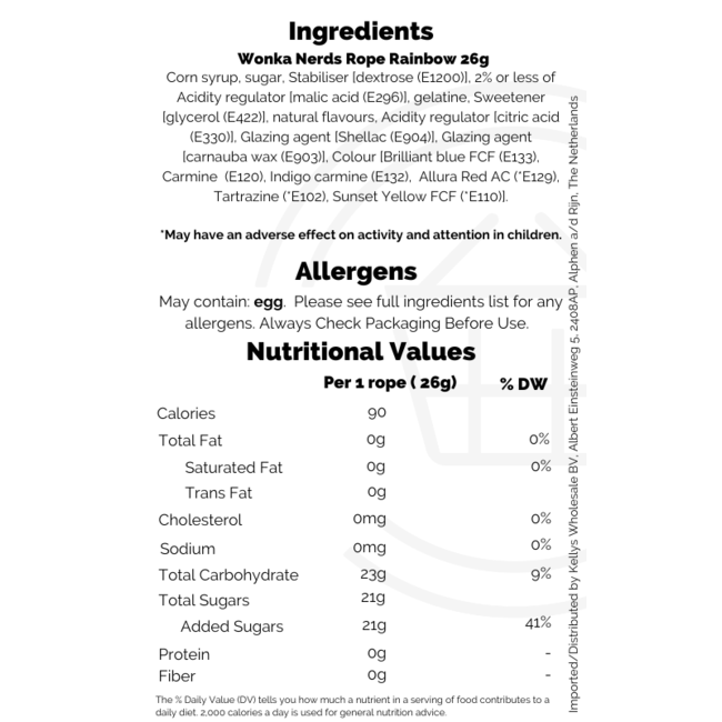 Nerds Rope Rainbow 24x26g