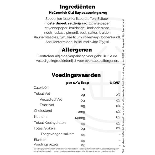 Old Bay Seasoning Original 8x6oz