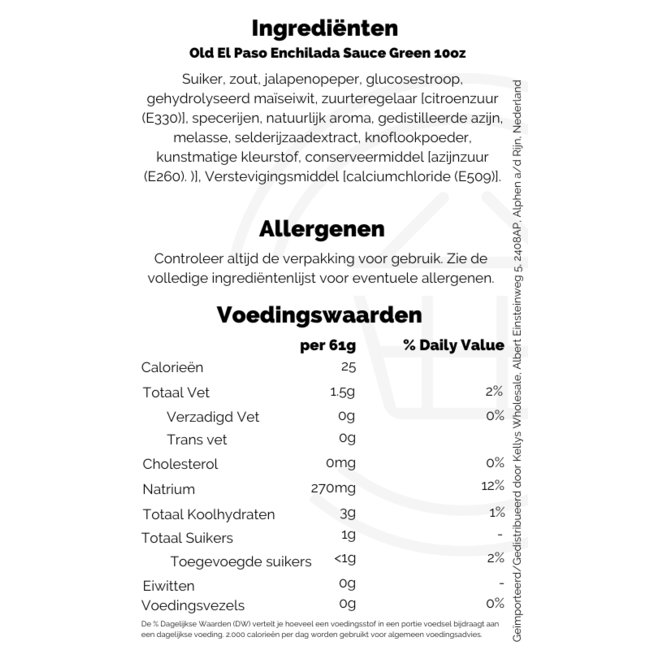 Old El Paso Enchilada Sauce Green 12x10oz