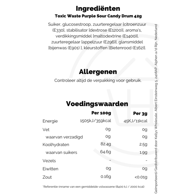 Toxic Waste Purple Sour Candy Drum 12x42g