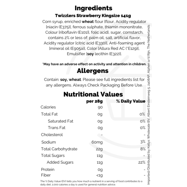 Twizzlers Strawberry King Size 15x141g