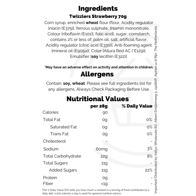 Twizzlers Strawberry Twists 18x70g