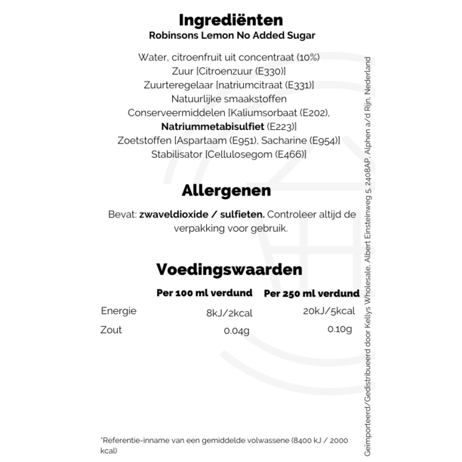 Robinsons Lemon 12x1L