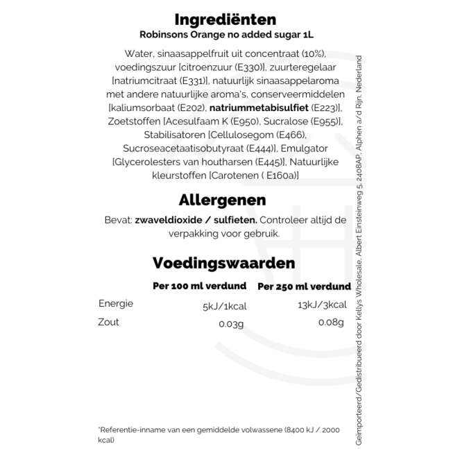 Robinsons Orange 12x1L