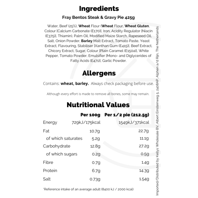 Fray Bentos Steak & Gravy 6x425g