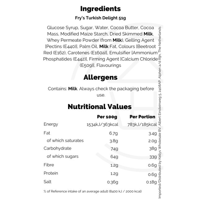 Fry's Turkish Delight 48x51g