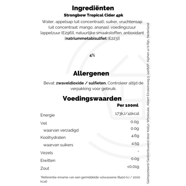Strongbow Tropical 4pk ABV 4% 6x4x440ml