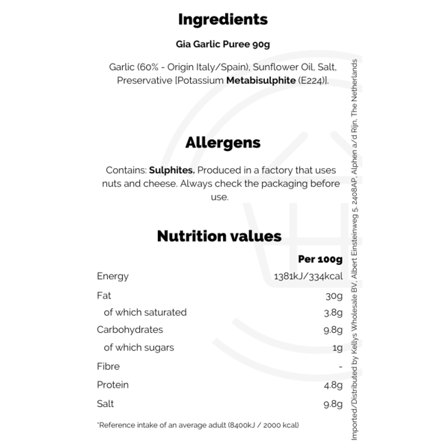 Gia Garlic Puree 12x90g