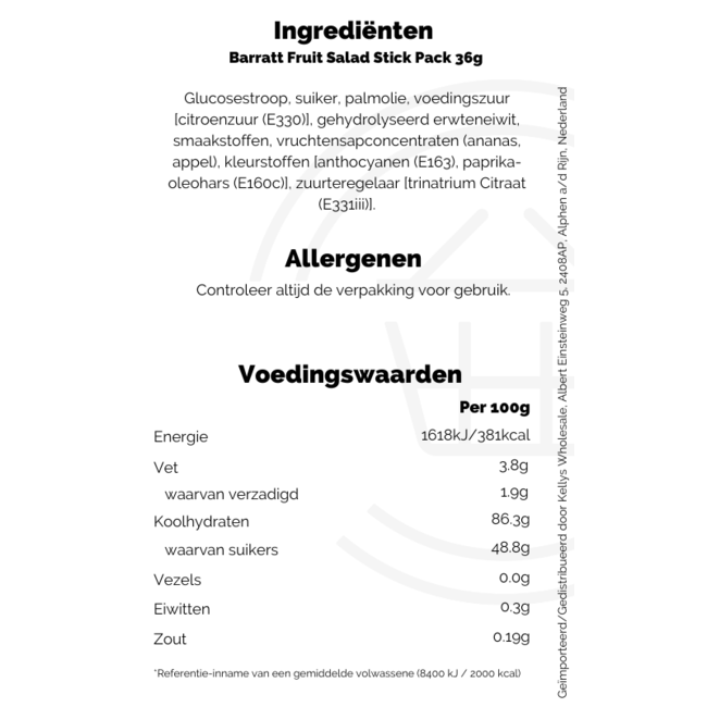 Barratt Candy Land Salad Fruit Stock 40x36g