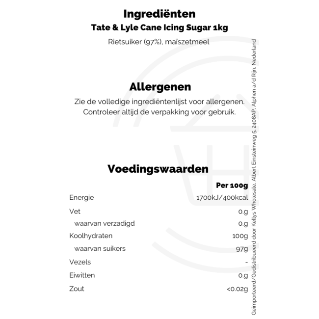 Tate & Lyle Icing Sugar 10x1kg