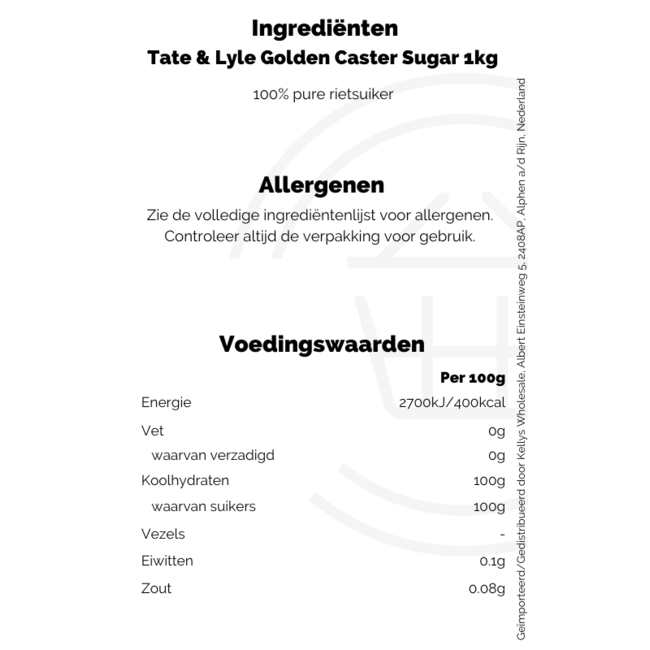 Tate & Lyle Golden Caster Sugar 10x1kg