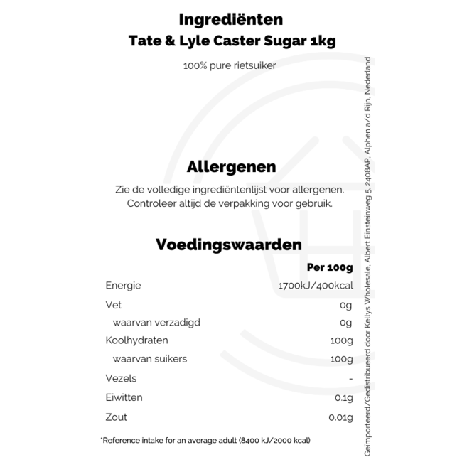 Tate & Lyle Caster Sugar 10x1kg