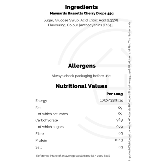 Maynards Bassetts Cherry Drops 40x45g