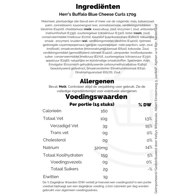 Herr's Buffalo Blue Cheese 12x170g