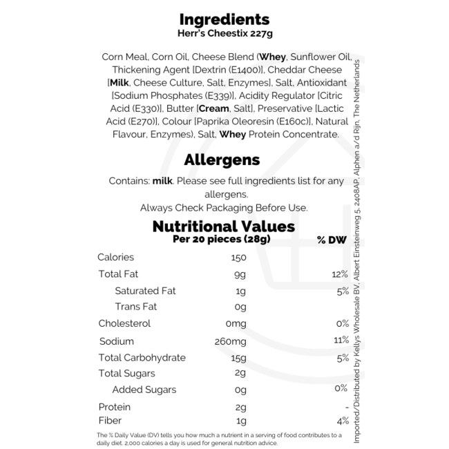 Herr's Crunchy Cheestix 8x227g