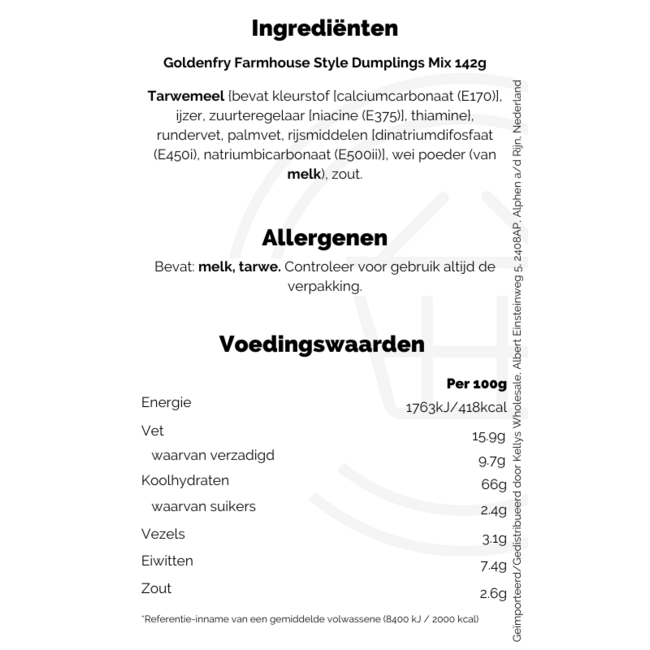 Goldenfry Dumpling Mix 12x142g