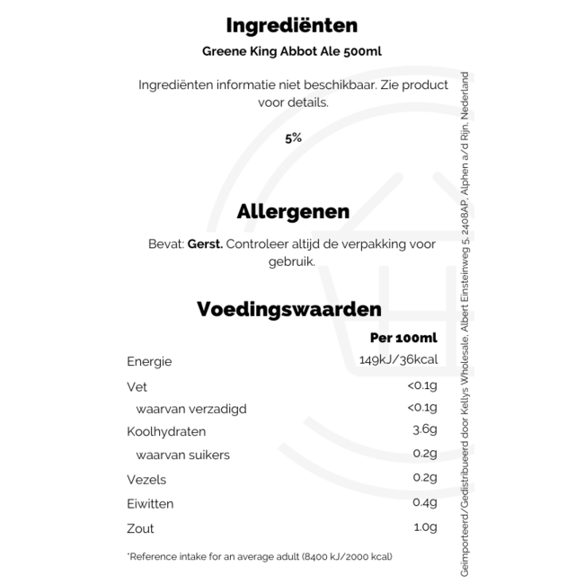 Greene King Abbot Ale ABV5% 12x500ml