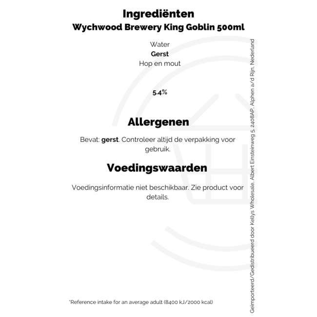 Wychwood King Goblin ABV6.6% 8x500ml