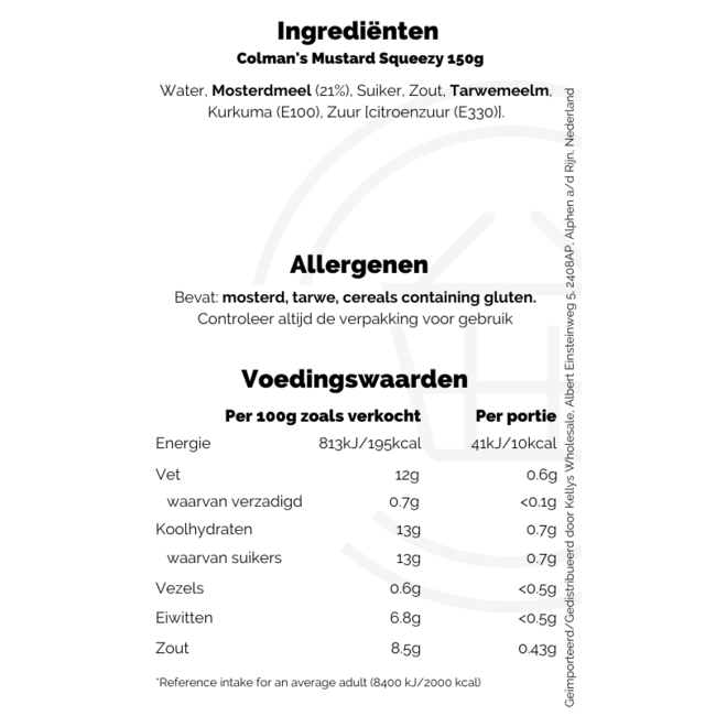 Colman's Mustard Squeezy 6x150g