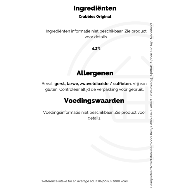 Crabbies OriginalABV3.4% 12x500ml