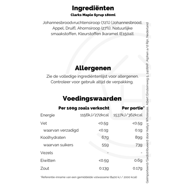 Clarks Original Maple & Carob Fruit Syrup 6x180ml