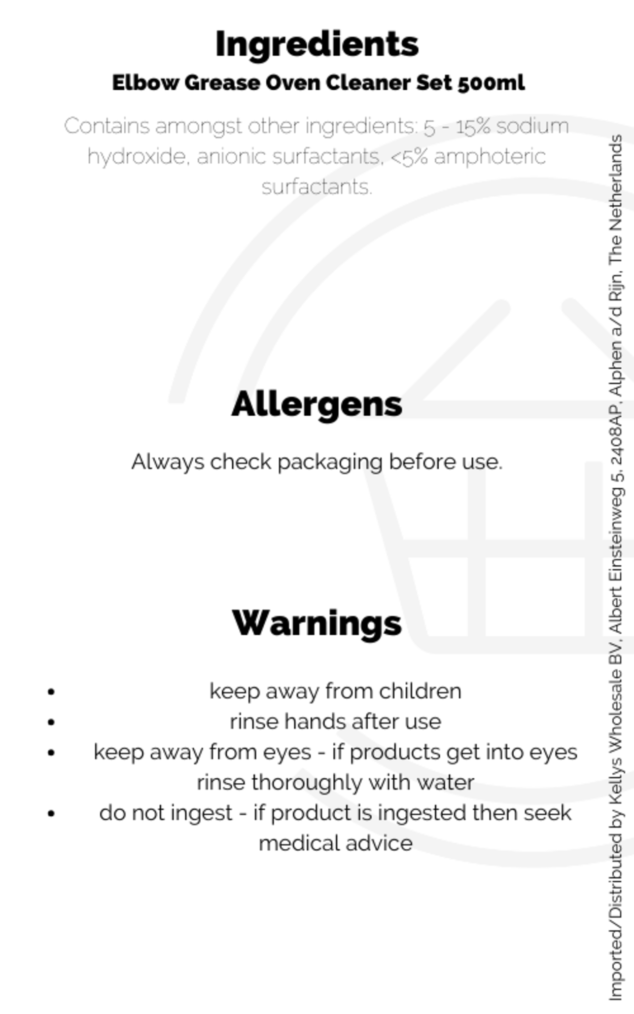 Elbow Grease Oven Cleaner Set 12x500ml Cleaning Products Kellys