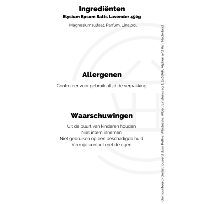 Elysium Epsom Salts Lavender 12x450g