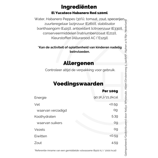 El Yucateco Habanero Red 12x120ml