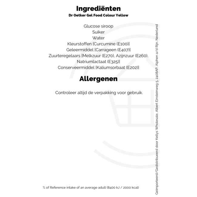 Dr Oetker Food Colour Gel Yellow 6x15g