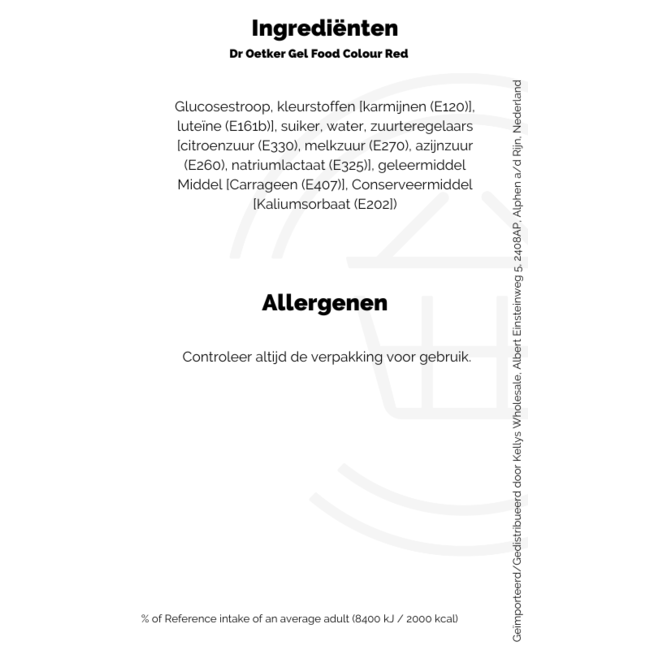 Dr Oetker Food Colour Gel Red 6x15g