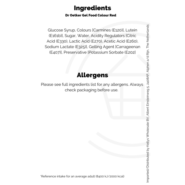 Dr Oetker Food Colour Gel Red 6x15g