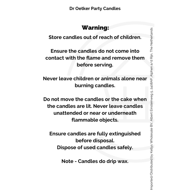 Dr Oetker Party Candles 15x18s