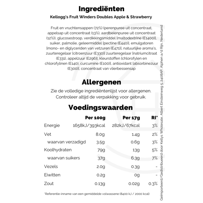 Kellogg's Fruit Winders Strawberry & Apple 10x5pk