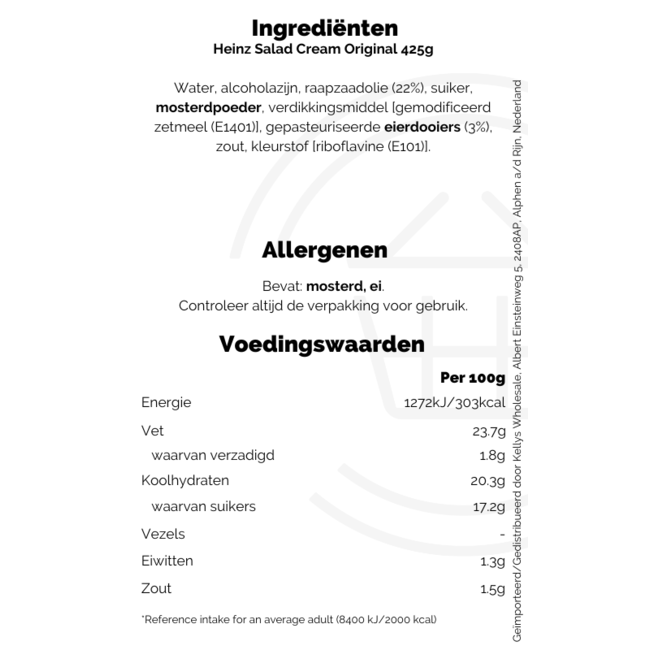 Heinz Salad Cream 10x425g