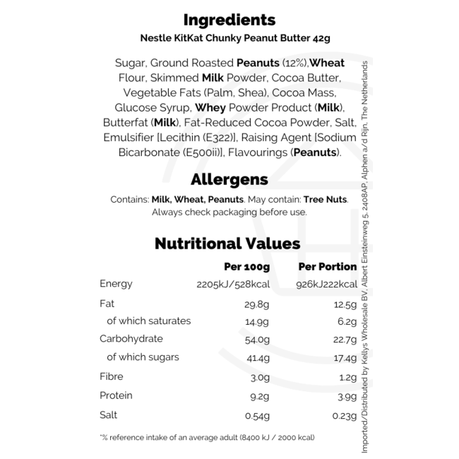 Kit Kat Chunky Peanut Butter 24x42g