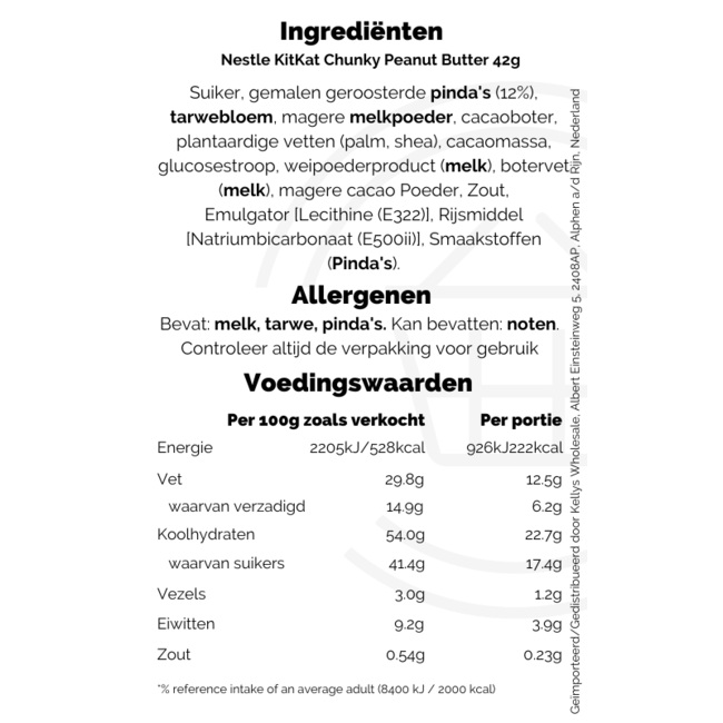 Kit Kat Chunky Peanut Butter 24x42g