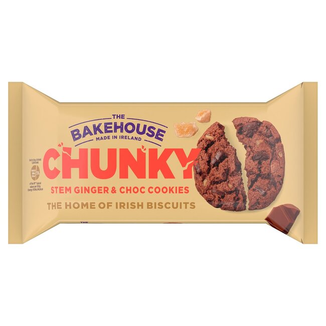 East Coast Bakehouse Bakehouse Chunky Stem Ginger & Chocolate Cookies 12x220g