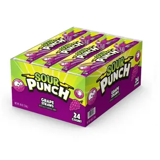 Sour Punch Sour Punch Grape Straws 24x57g