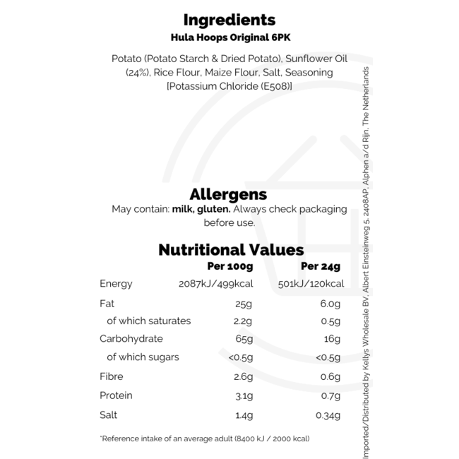 Hula Hoops Original 6pk 30x24g