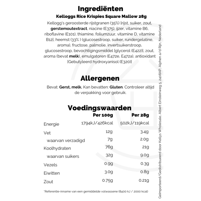 Kelloggs Rice Krispies Square Mallow 30x28g