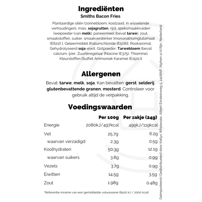 Smiths Bacon Fries (sleeve) 24x24g