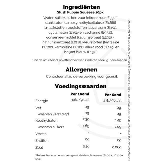 Slush Puppie Squeeze 10pk 15x600ml