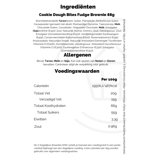 Cookie Dough Bites Fudge Brownie 12x88g