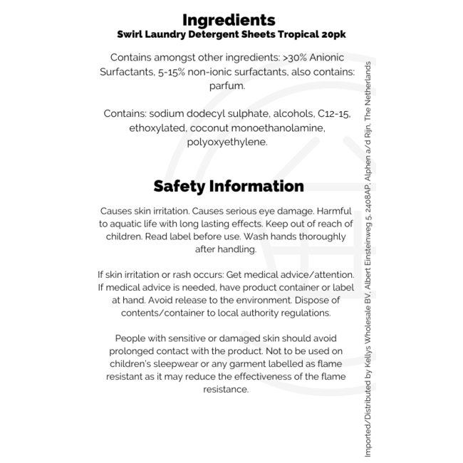 Swirl Laundry Detergent Sheets Tropical 14x20pk